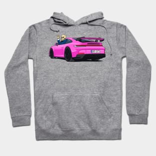 car 911 GT3 skull metal hands pink Hoodie